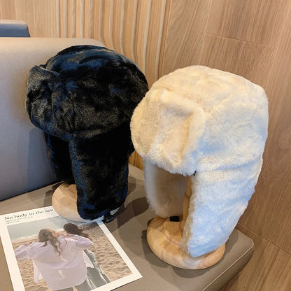 Unisex Winter Ushanka Hat Faux Fur Ear Flaps Warm Ski Cap Trapper
