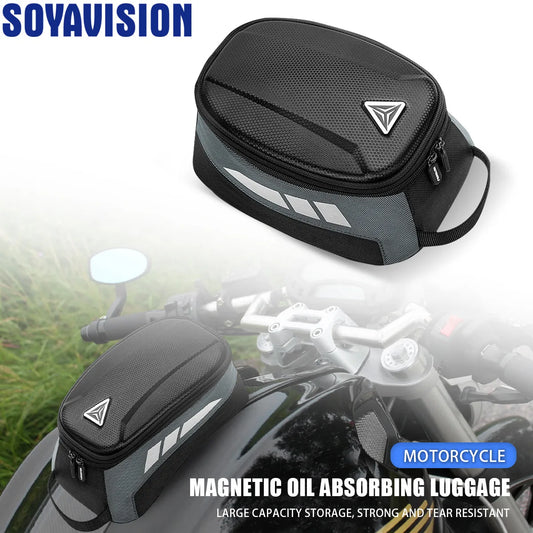 Magnetic Motorcycle Tank Bag EVA Hard Shell Motorbike Fuel Oil Tank Bag 4.5L Portable Card Phone Tool Bag Universal  Black-EXPROTAS