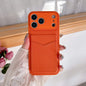 Orange Leather Wallet Case for iPhone 7-17 Air Pro Max Mini XR XS Card Holder