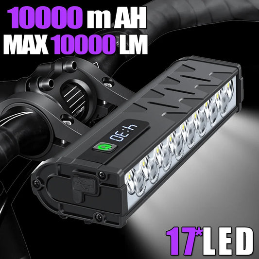 NEWBOLER Bicycle Front Headlight 10000 Lumen 10000mAh USB Rechargeable MTB Road - EXPROTAS