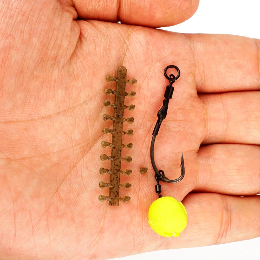 Hirisi 10 cards Carp Fishing Rubber Beads for Fishing Hook Rig Stop Hookbeads Fishing Terminal Tackle Accessories AH039