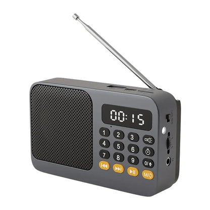 Music Rechargeable Speaker FM Radio Portable Digital Flashlight Player