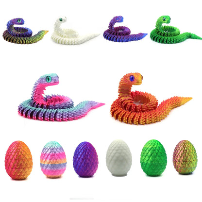 3D Printed Snake Egg Figure Toy Anime Creative Stress Relief Ornament
