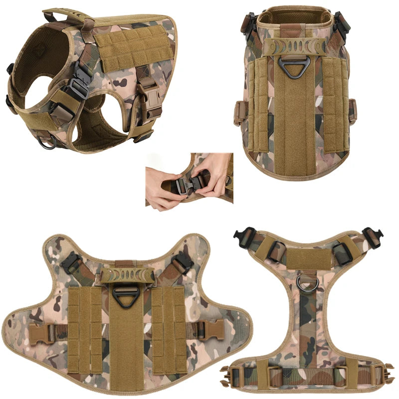Tactical Military Vest Dog Harness & Leash Set for German Shepherds All Breeds