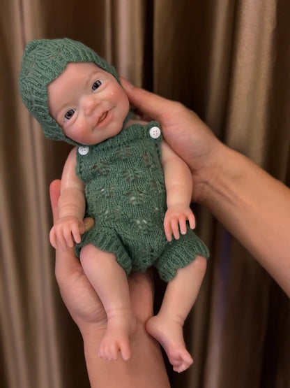 AnjoDoll 13 Inch Silicone Reborn Boy Doll Open Mouth Painted Unpainted
