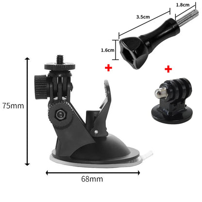 Suction Cup Car Mount for GoPro Hero 13-8 DJI Osmo Action w/ Adapter