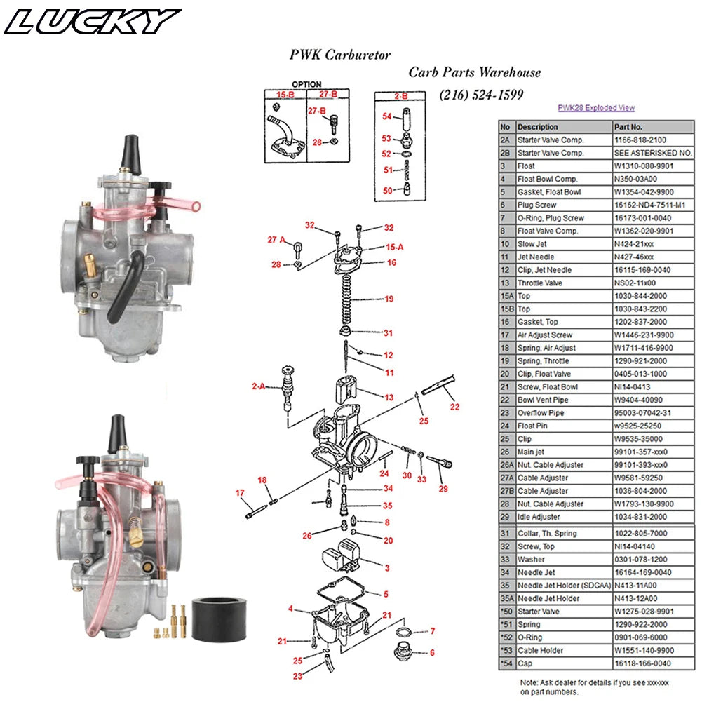 PWK Power Jet Carburetor 21-34mm for 2T 4T Dirt Bike Pit Bike ATV Scooter