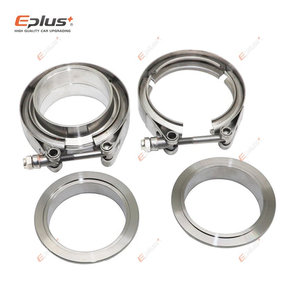 Eplus Car 304 Stainless Steel V Band Clamp Turbo Exhaust Pipe Vband Clamp Male Female Flange V Clamp Kits Universal-EXPROTAS