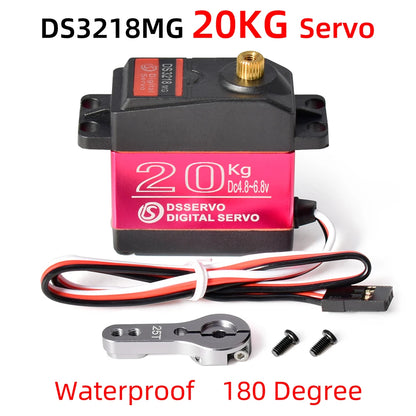 DS3218 Waterproof 20kg Metal Gear Digital Servo 0.14s for 1/8-1/12 RC Cars Crawlers