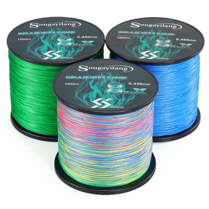 Sougayilang 8-Strand Braided Fishing Line 300/500/1000m PE Carp Line