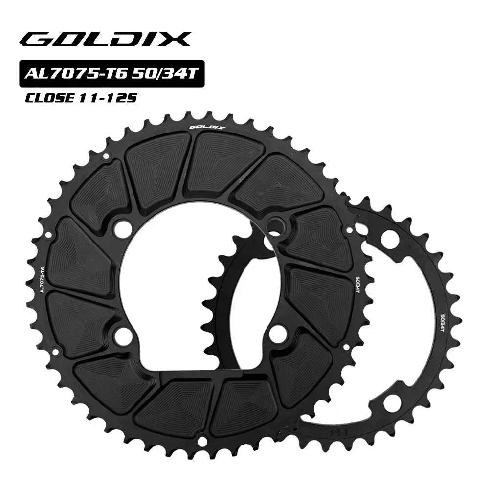 GOLDIX 110BCD 2X Aero Double Chainring 4-Bolt for Shimano R9200 R8100 R7100