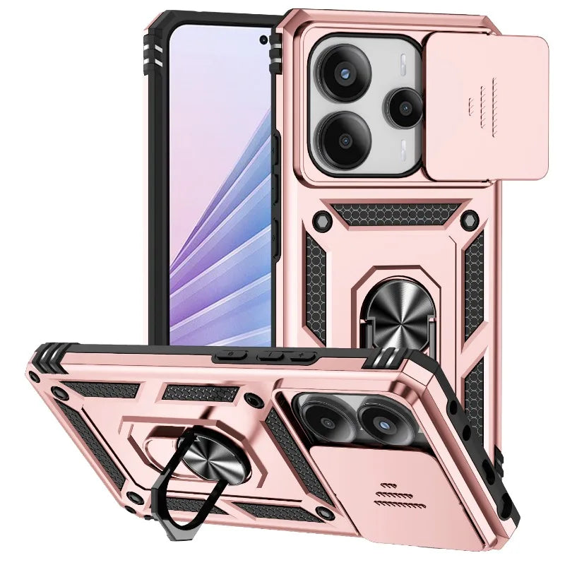 Xiaomi Redmi Note 10-14 Pro Shockproof Case Magnetic Ring Camera Cover