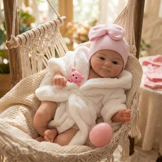 AnjoDoll 13 Inch Silicone Reborn Doll Open Mouth Washable Girl Boy 2 Outfits