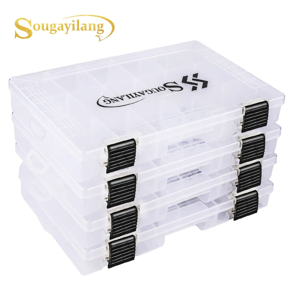 Sougayilang 1/2/4pcs 3600/3700 Plastic Fishing Tackle Box, Portable Bait Storage