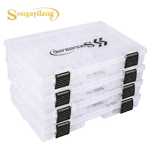 Sougayilang 1/2/4pcs 3600/3700 Plastic Fishing Tackle Box, Portable Bait Storage
