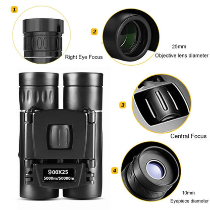900x25 HD Binoculars FMC BAK4 Optics Portable Long Range Hunting Hiking