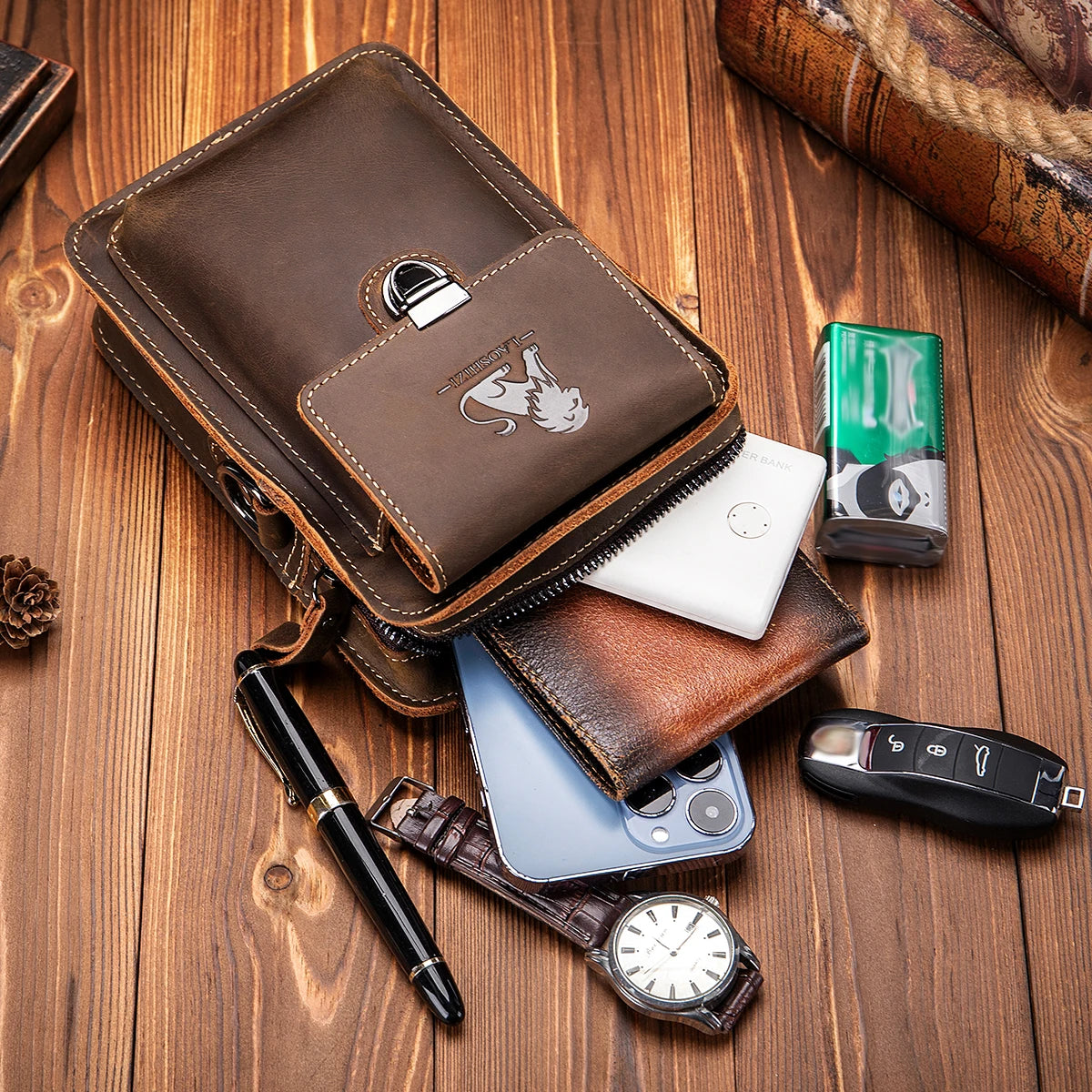 EXPROTAS Phone Waist Bag Crossbody Shoulder Bag for Men