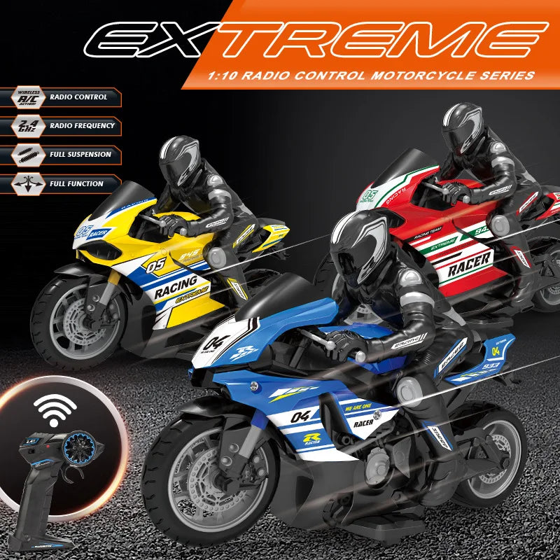 RC Motorcycles Toys for Boys 1/6 Electric Motor RC Cars High Speed 4CH Remote Control Racing Motorcycle Drift Car Model Gift-EXPROTAS