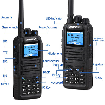 Baofeng DMR DM 1701 Digital Walkie Talkie Dual Mode Analog Two Way Radio Open GD77 Dual Time Slot Tier 1+2 Ham Radio DR 1801-EXPROTAS