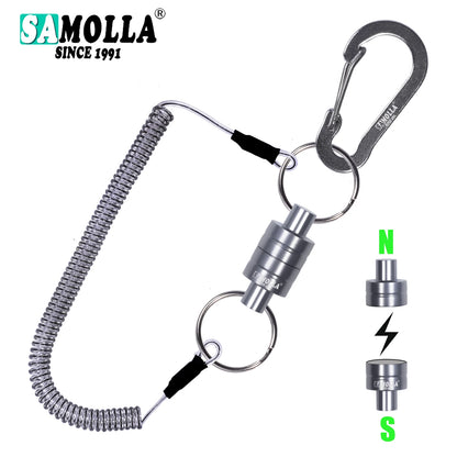 Magnetic Net Release Holder w/ Lanyard Fly Fishing Tool Carabiner Clip