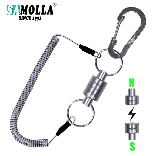 Magnetic Net Release Holder w/ Lanyard Fly Fishing Tool Carabiner Clip