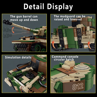 WW2 German Tiger Heavy Tank Building Blocks Military Brick Model Toy Set