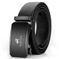 OYIFAN Leather Belt Men Automatic Buckle Ratchet Sliding Dress Black Belts
