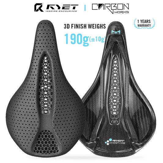 RYET 3D Carbon Saddle | 145/155mm MTB Triathlon Seat Lightweight 130g Oval