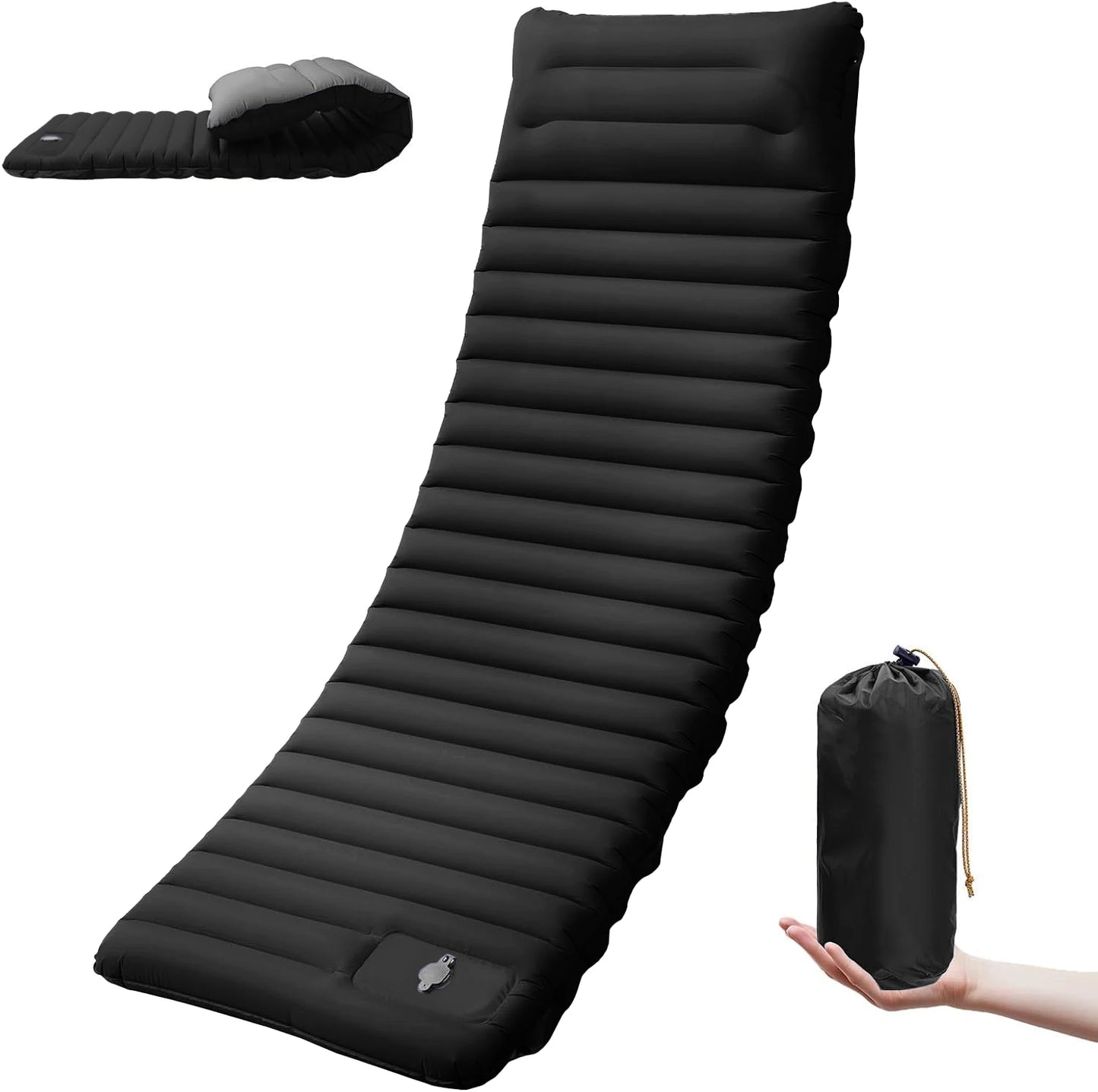Extra Thick Camping Sleeping Pad 4 Inch Self-Inflating Outdoor Mat