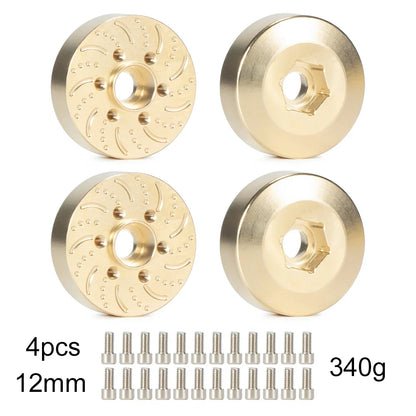 Brass 12mm Hex Wheel Weights Brake Disc Adapters for 1.9 2.2 RC Crawler