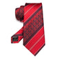 Mens Striped Neck Tie Red Formal Ties for Wedding Party Occasions