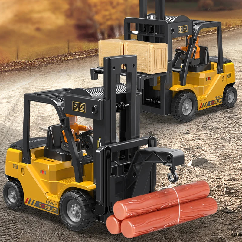 2.4Ghz Remote Control Car Rc Forklift Truck Engineering Vehicles Cranes Liftable Spray Simulated Sound Toys For Children's Gifts-EXPROTAS