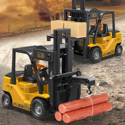 2.4Ghz Remote Control Car Rc Forklift Truck Engineering Vehicles Cranes Liftable Spray Simulated Sound Toys For Children's Gifts-EXPROTAS