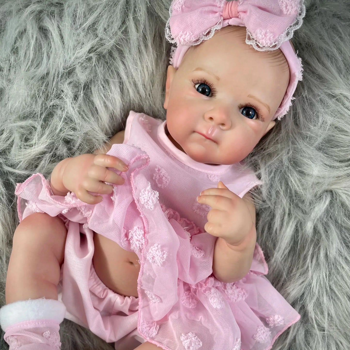 18" Reborn Baby Doll Bettie Full Body Vinyl Lifelike Painted Hair Girl Gift