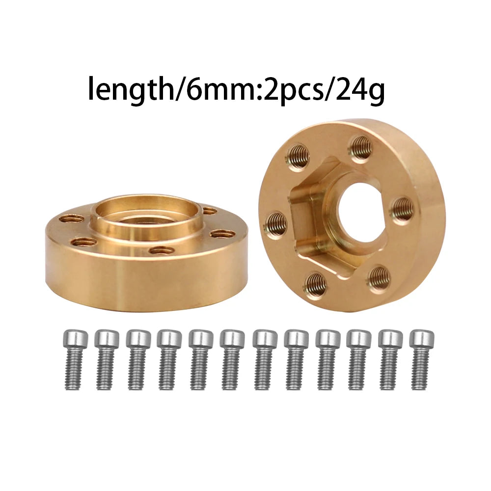 12mm Brass Wheel Weights | Hex Hub Adapter for 1/10 RC SCX10 TRX4 1.9" Rims