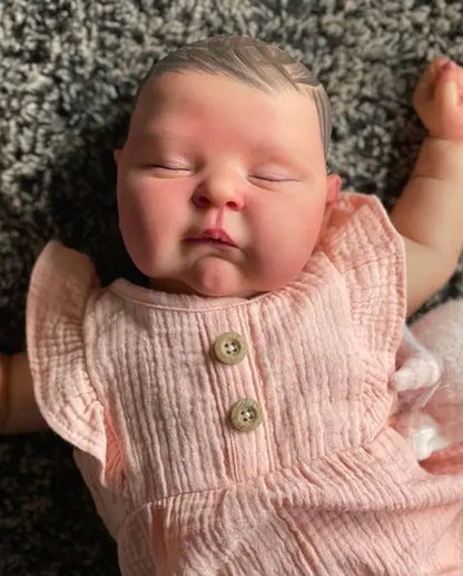 NPK 50CM Soft Body Baby Girl Reborn Peaches Doll with 3D Skin Multiple Layers Painting with Hand painted hair Doll-EXPROTAS