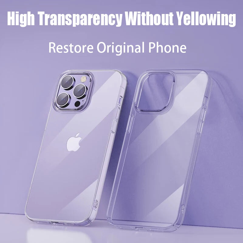 For iPhone 7-17 Pro Max XS XR Plus Clear TPU Silicone Phone Case Cover