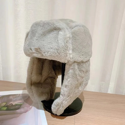 Unisex Winter Ushanka Hat Faux Fur Ear Flaps Warm Ski Cap Trapper