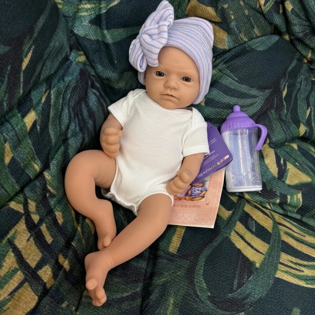 AnjoDoll 13 Inch Silicone Reborn Girl Doll Open Mouth Painted Unpainted Kit