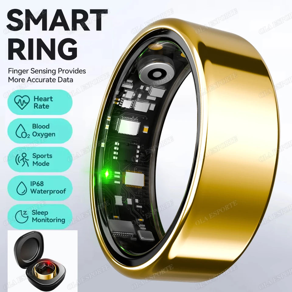 Smart Ring Monitor Heart Rate Blood Oxygen Waterproof Activity Tracker Men Women