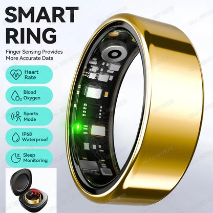 Smart Ring Monitor Heart Rate Blood Oxygen Waterproof Activity Tracker Men Women