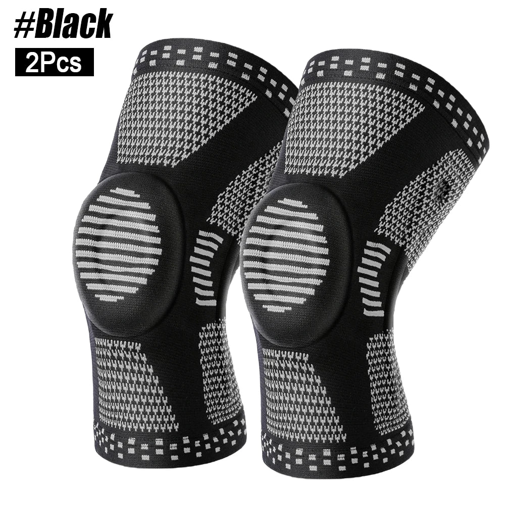 2Pcs Silicone Pad Knee Support Compression Brace Sports Sleeve for Arthritis