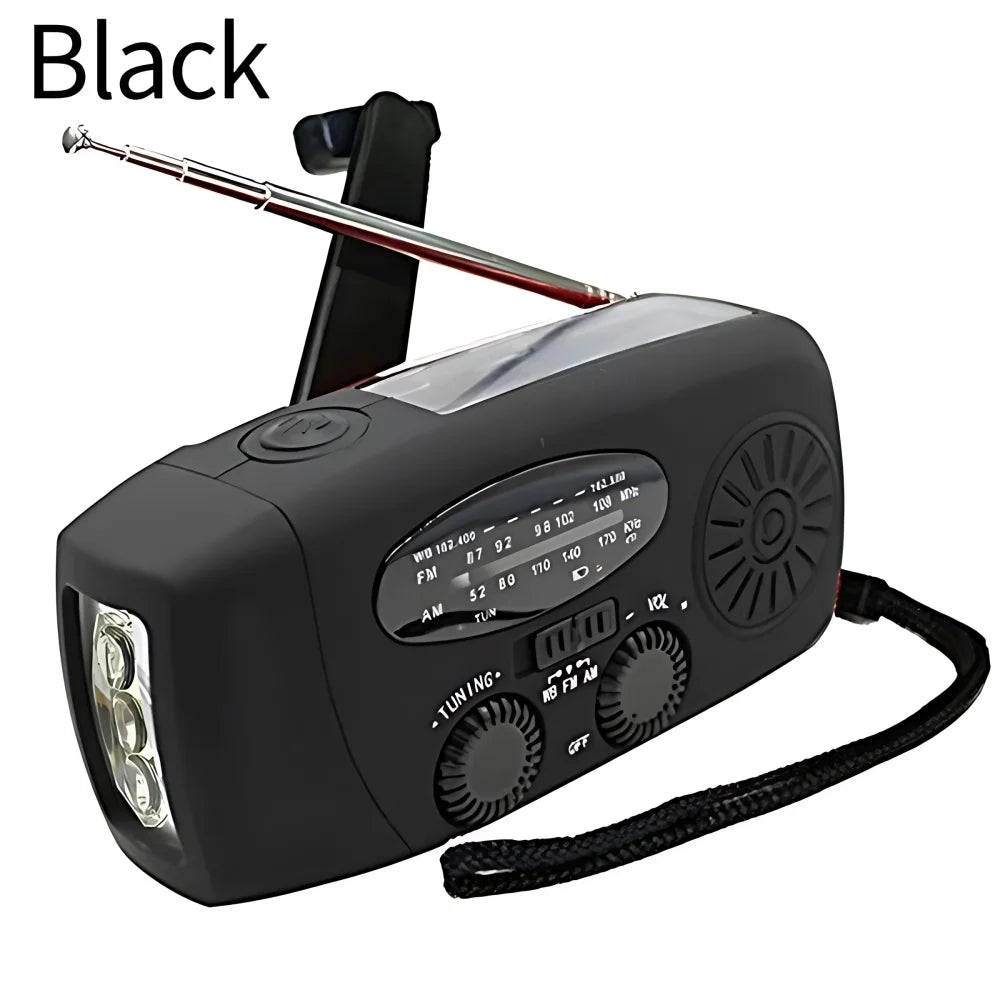 USB Charger Solar Hand Crank Radio Emergency Portable AM/FM Torch