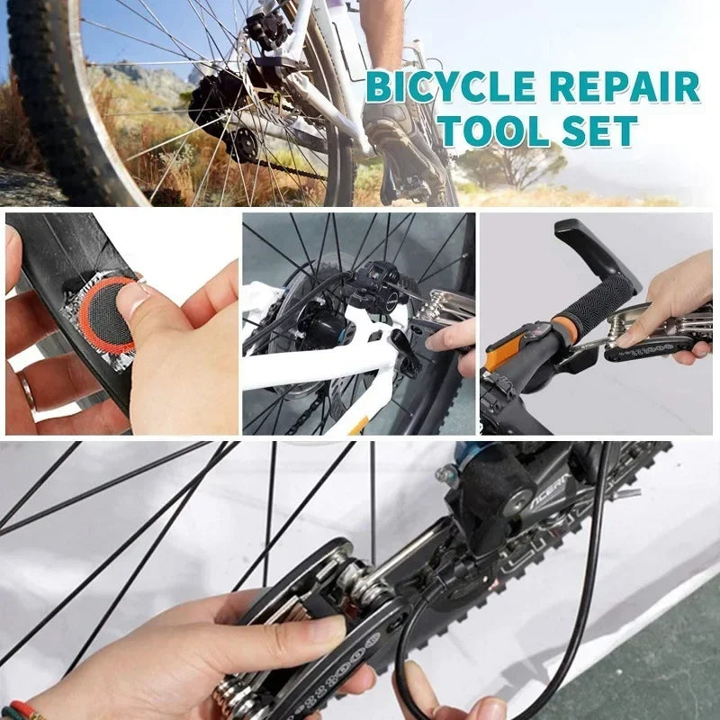 Multi Bike Pump Bicycle Repair Tyre Patch Portable Accessories Cycling