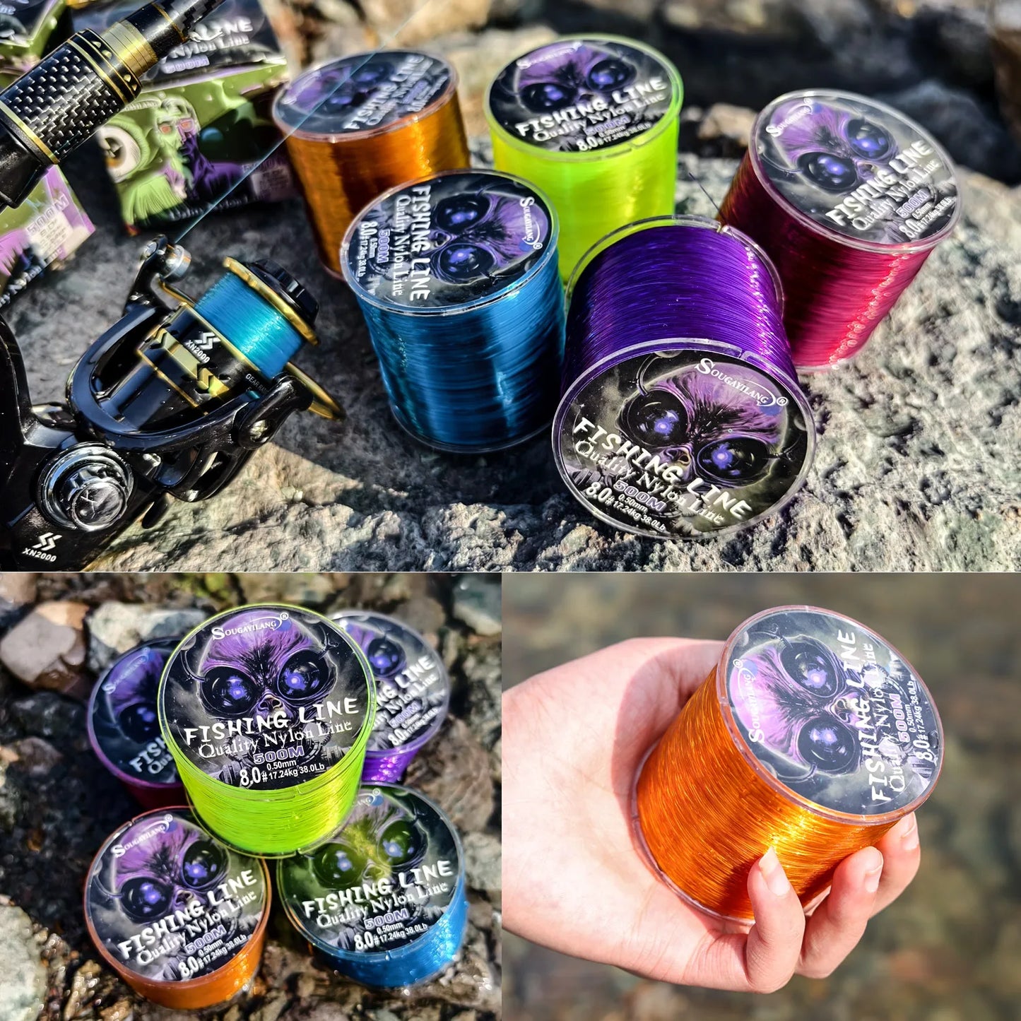 500m Nylon Fishing Line Sougayilang 7-38lb Monofilament Fresh Saltwater