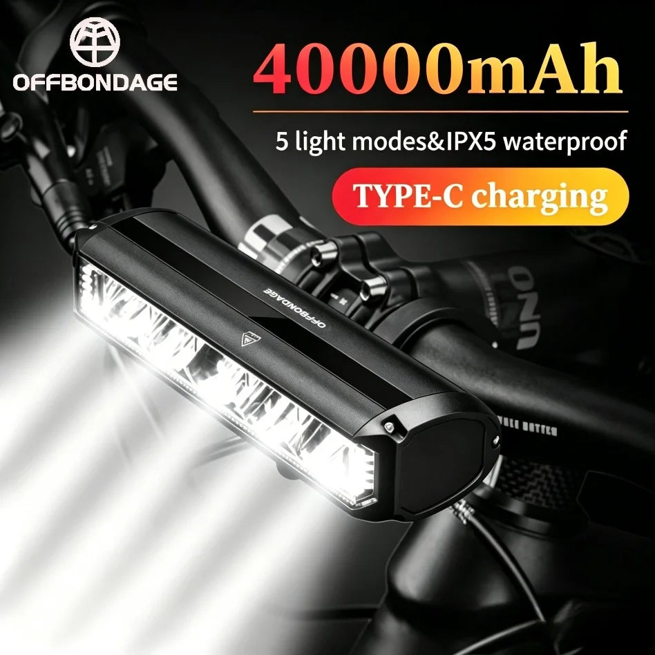 Offbondage Bicycle Light Front 1400Lumens USB Rechargeable Waterproof Flashlight