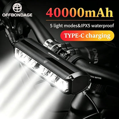 Offbondage Bicycle Light Front 1400Lumens USB Rechargeable Waterproof Flashlight