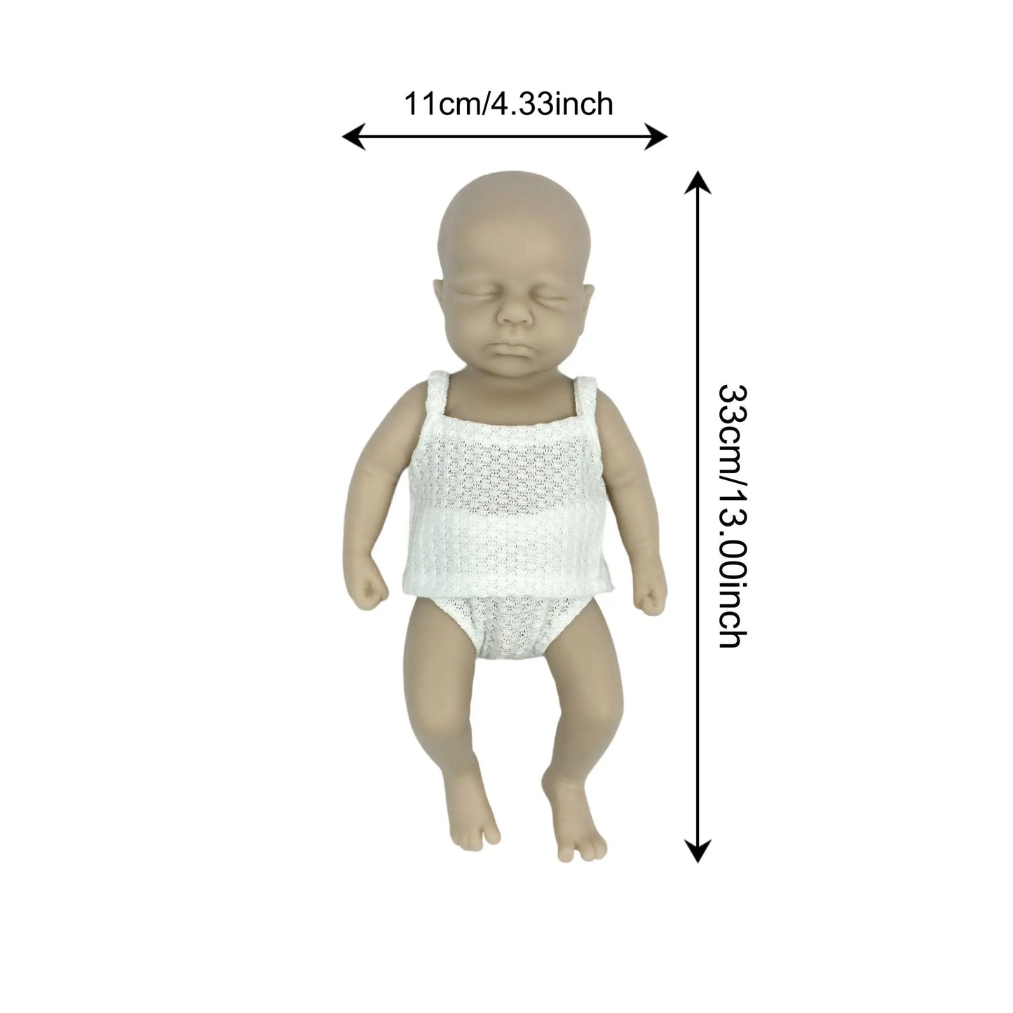 33cm Loulou Full Body Silicone Reborn Doll Open Mouth Unpainted Baby Girl