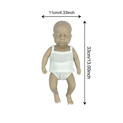 33cm Loulou Full Body Silicone Reborn Doll Open Mouth Unpainted Baby Girl