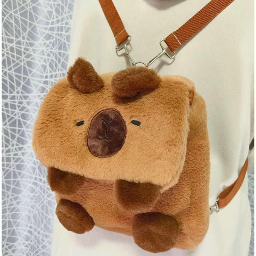 Kawaii Capybara Plush Shoulder Bag Mini Backpack Doll Kids Gift